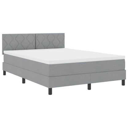 Boxspringbett mit Matratze Hellgrau 140 x 190 cm Stoff