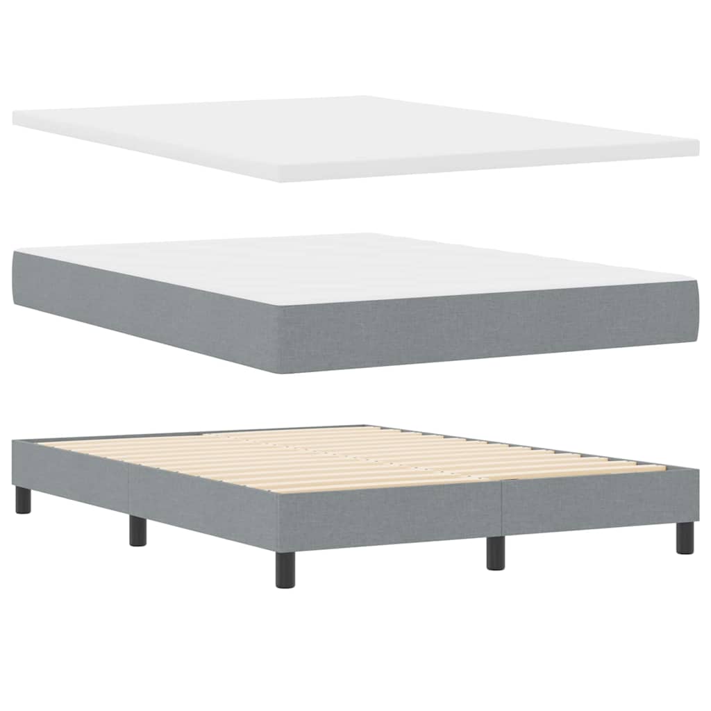 Boxspringbett mit Matratze Hellgrau 140 x 190 cm Stoff