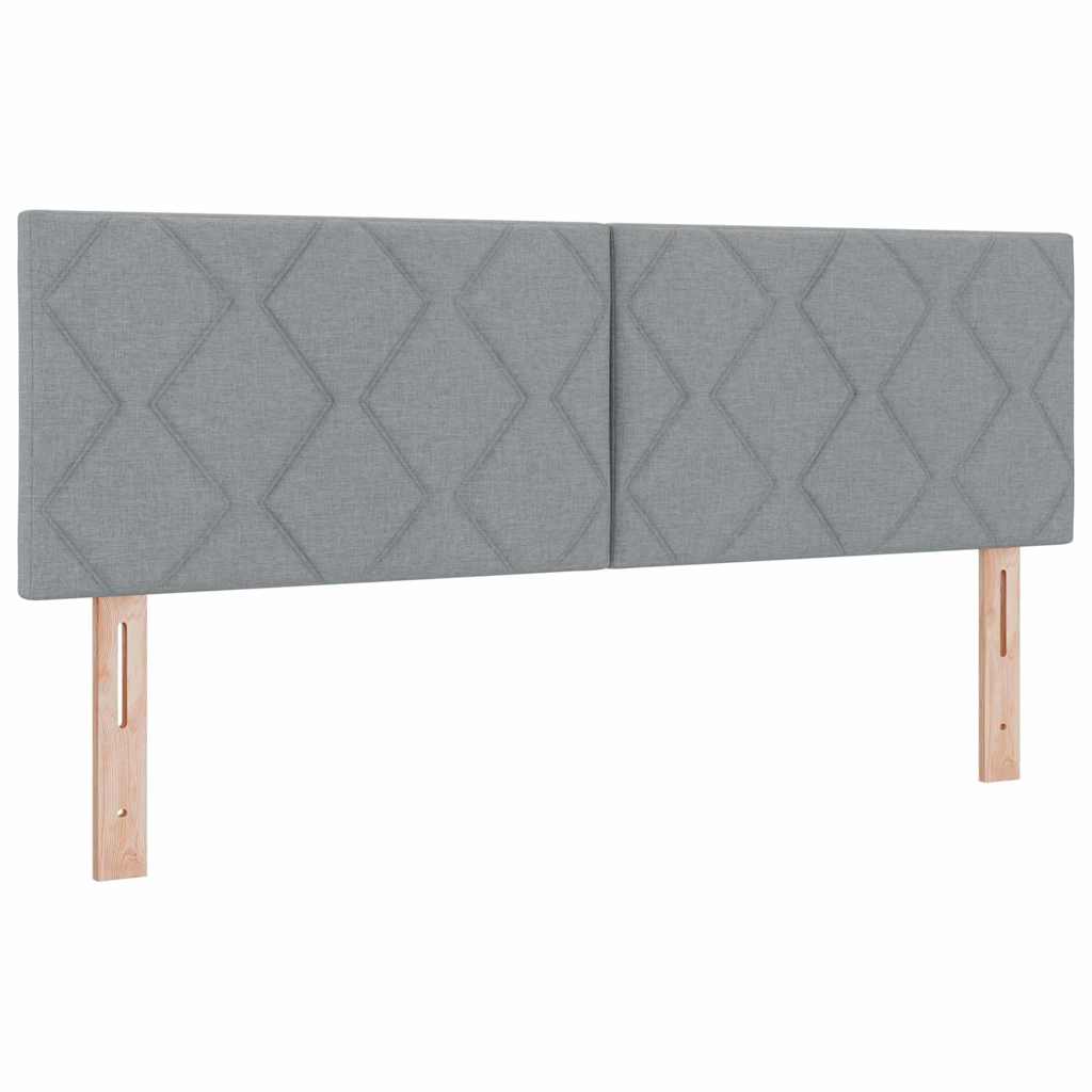 Boxspringbett mit Matratze Hellgrau 140 x 190 cm Stoff