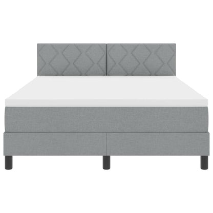 Boxspringbett mit Matratze Hellgrau 140 x 190 cm Stoff