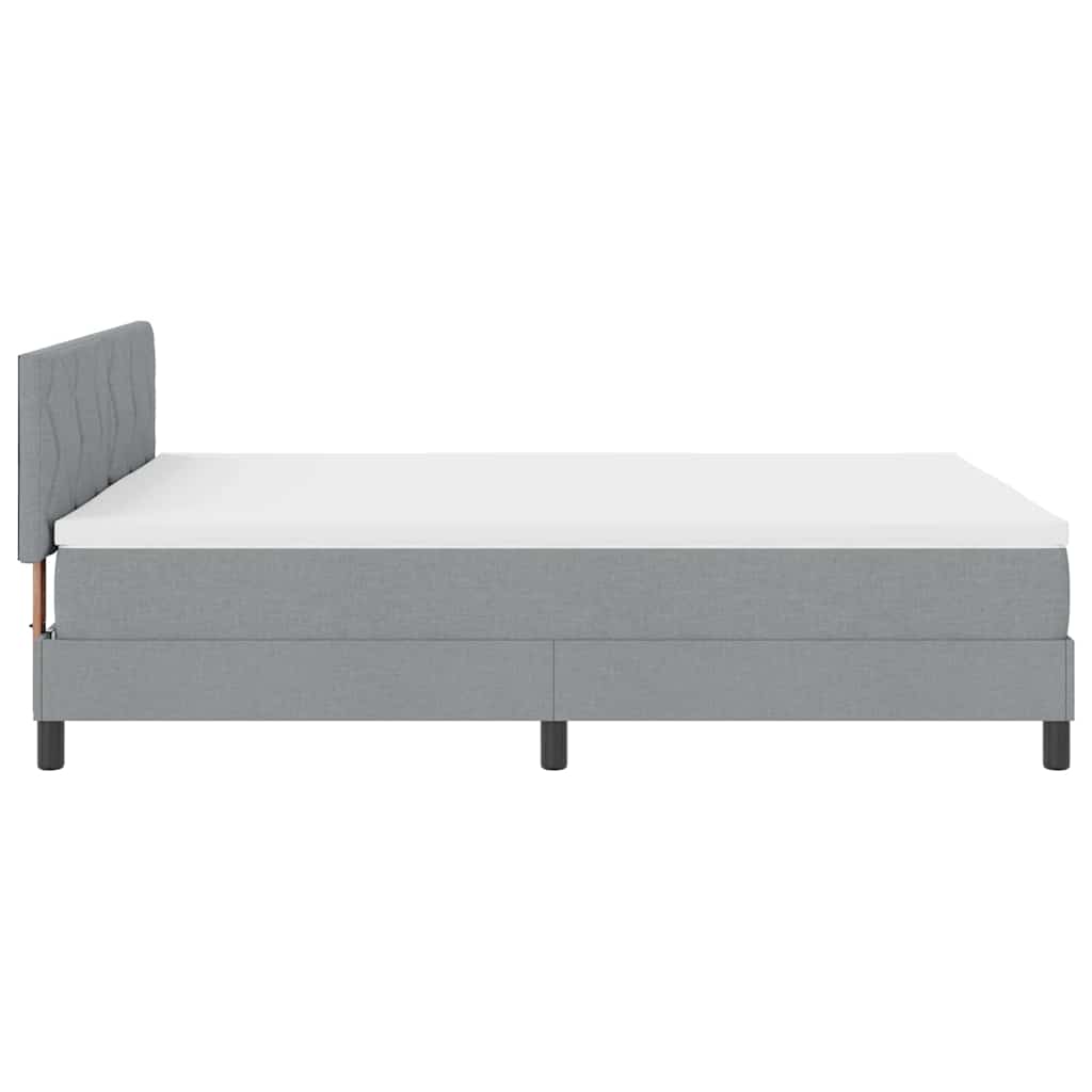 Boxspringbett mit Matratze Hellgrau 140 x 190 cm Stoff
