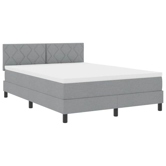 Boxspringbett mit Matratze Hellgrau 140 x 200 cm Stoff