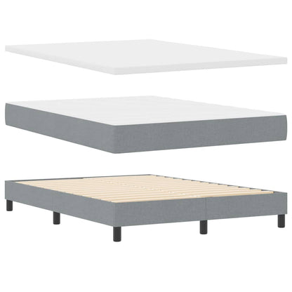 Boxspringbett mit Matratze Hellgrau 140 x 200 cm Stoff
