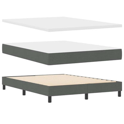 Boxspringbett mit Matratze Dunkelgrau 140 x 200 cm Stoff
