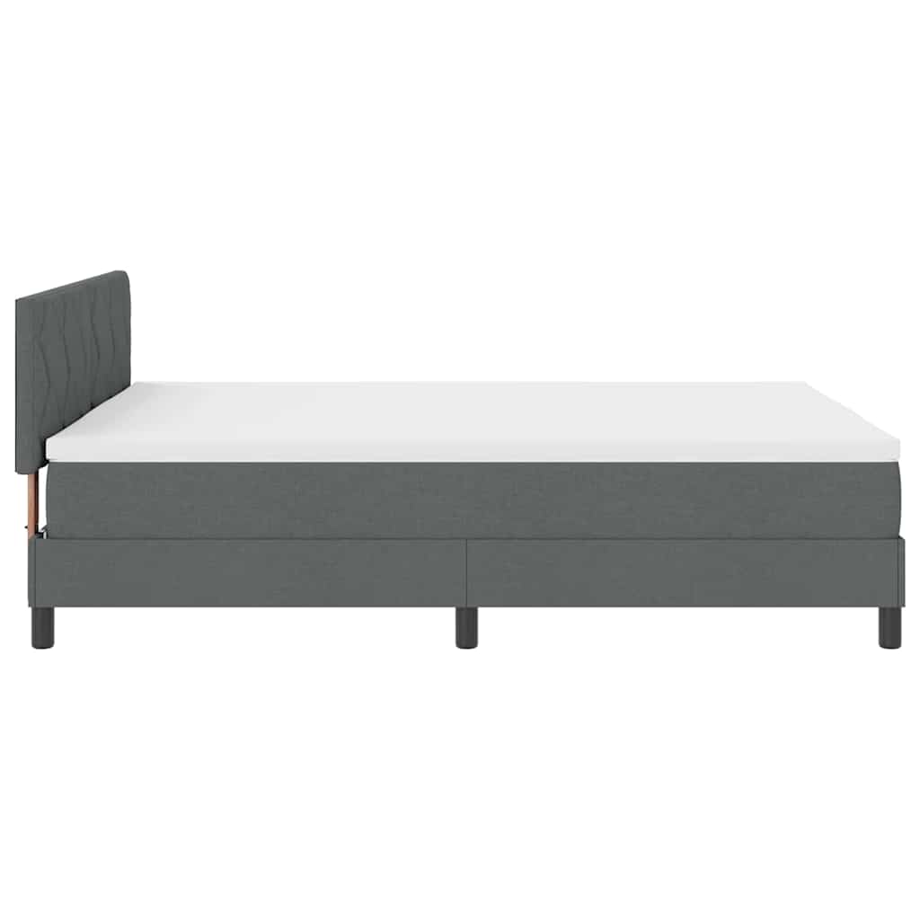 Boxspringbett mit Matratze Dunkelgrau 140 x 200 cm Stoff