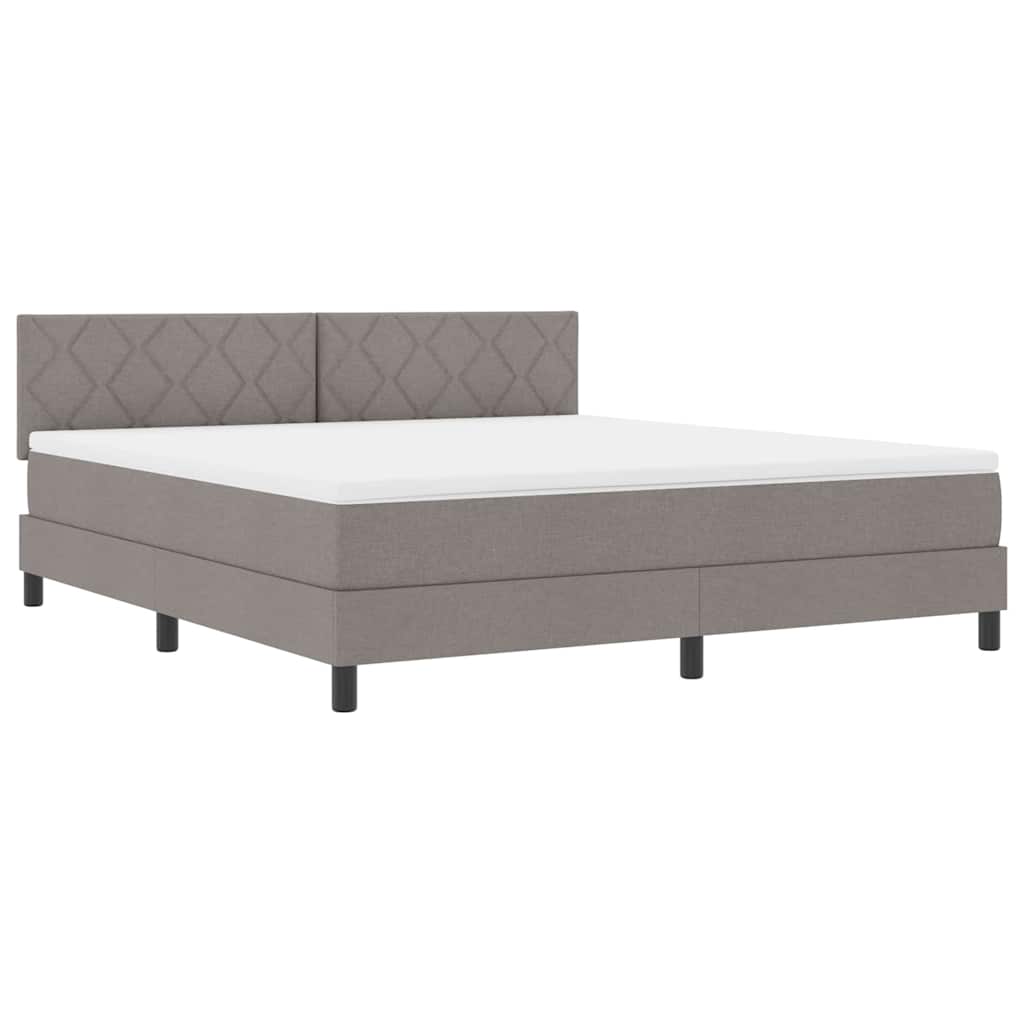 Boxspringbett mit Matratze Taupe 180 x 200 cm Stoff