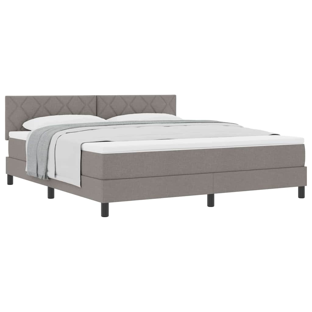 Boxspringbett mit Matratze Taupe 180 x 200 cm Stoff