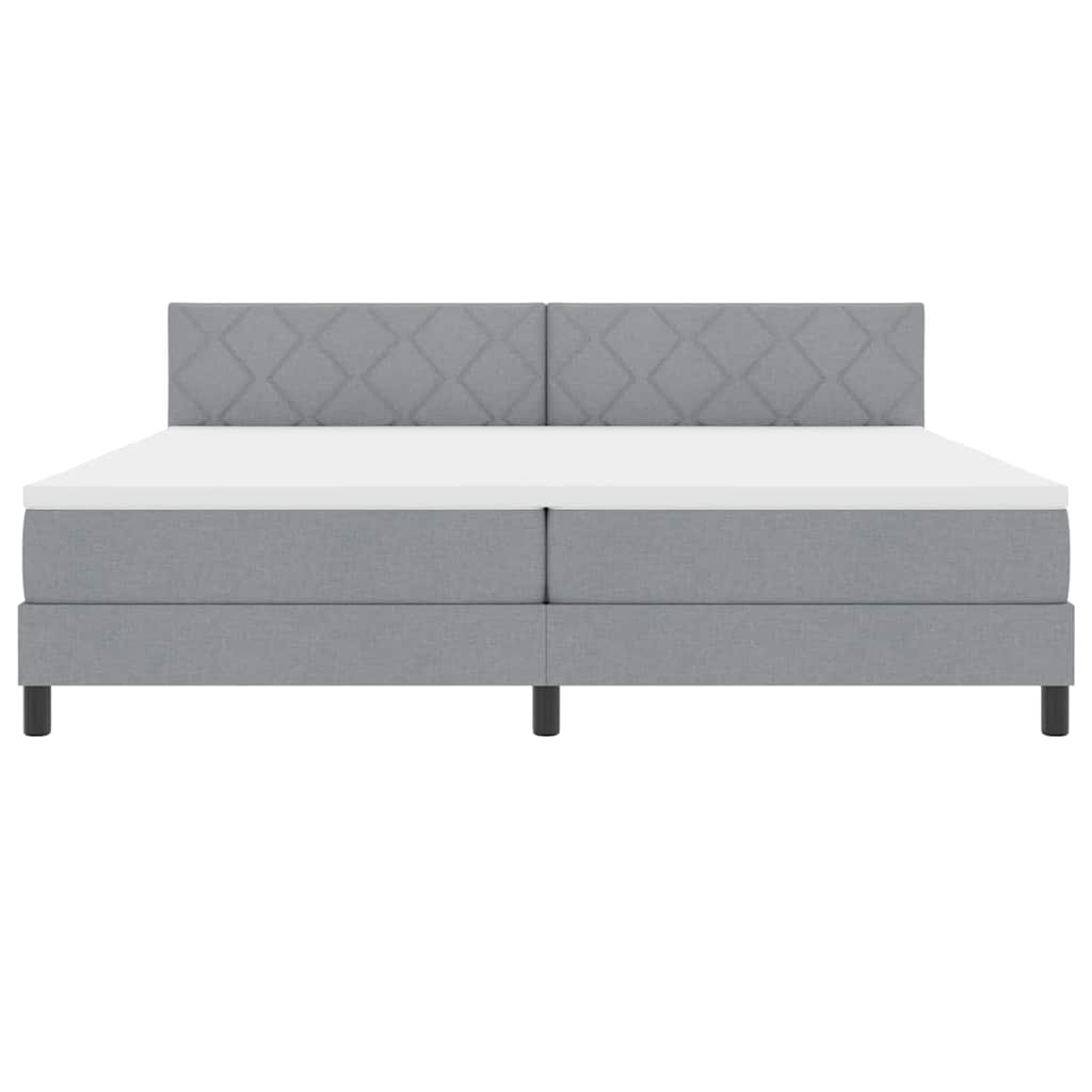 Boxspringbett mit Matratze Hellgrau 200 x 200 cm Stoff