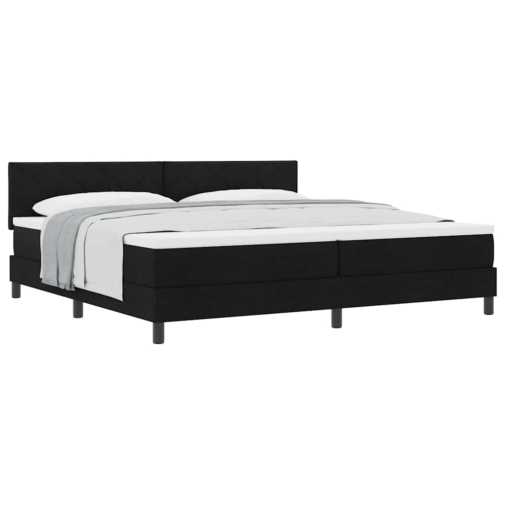 Boxspringbett mit Matratze Schwarz 200 x 200 cm Stoff
