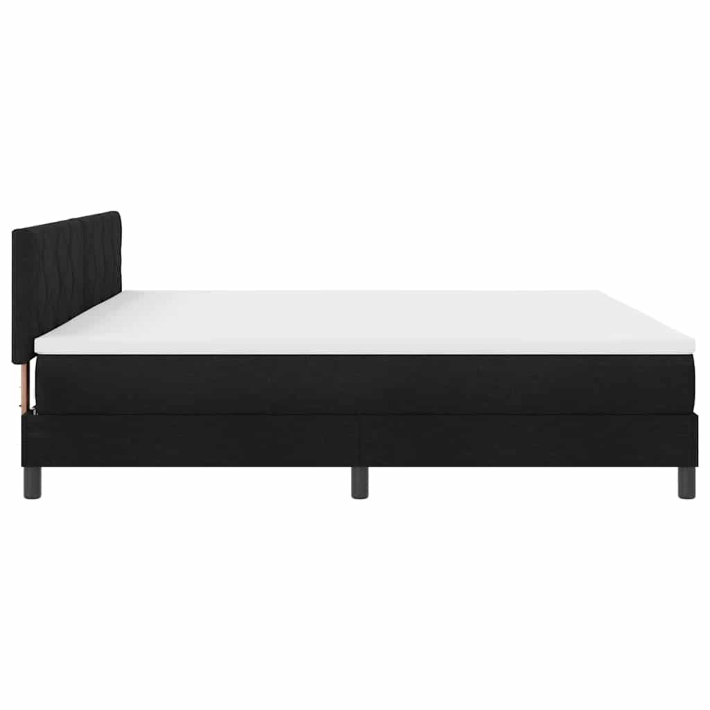 Boxspringbett mit Matratze Schwarz 200 x 200 cm Stoff