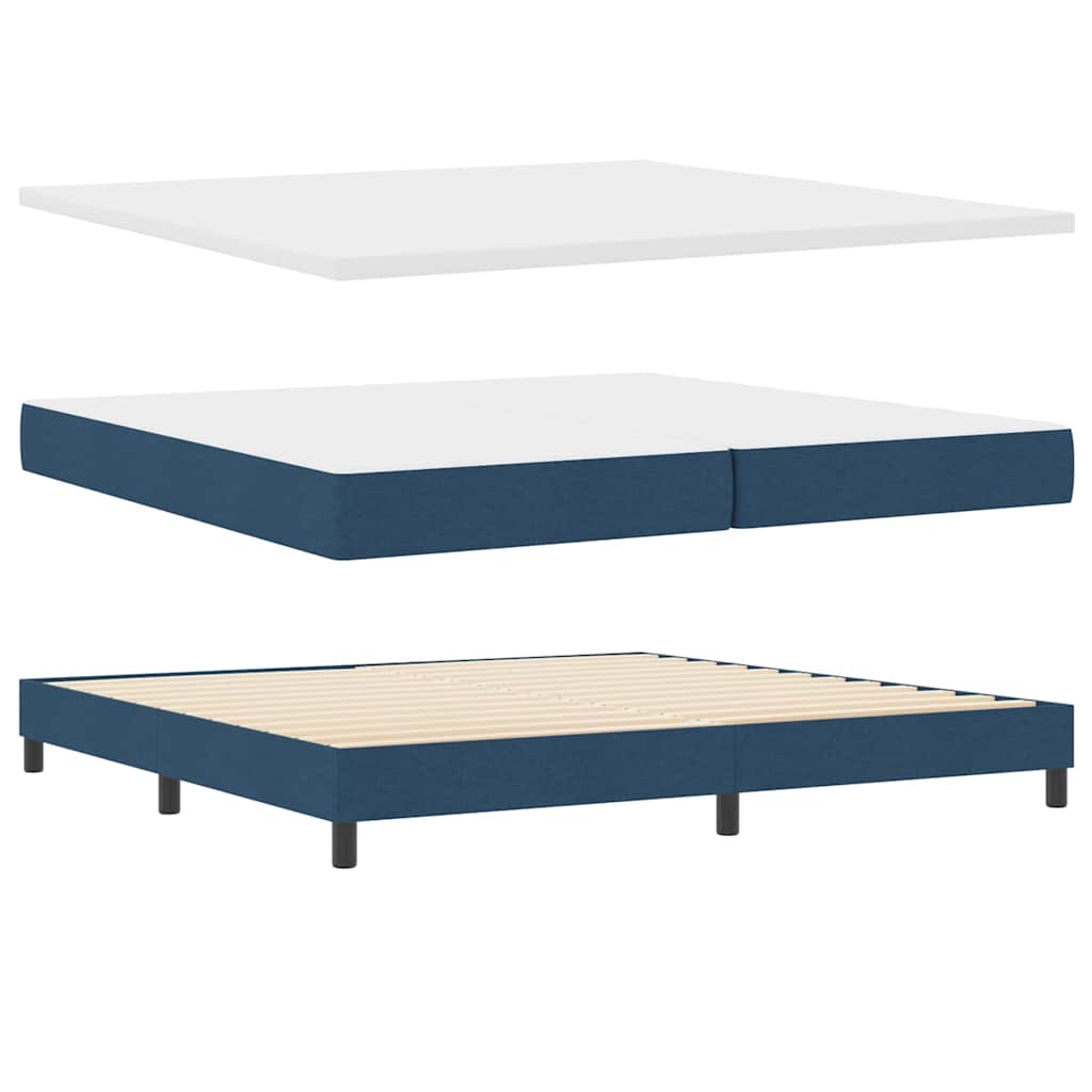 Boxspringbett mit Matratze mit Matratze Blau 200 x 200 cm Stoff