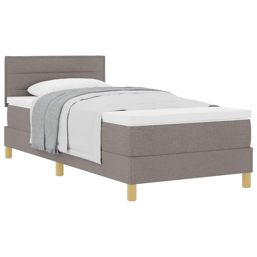 Boxspringbett mit Matratze mit Kopfteil Taupe 80 x 200 cm Stoff