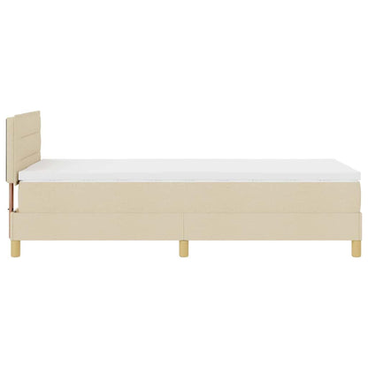 Boxspringbett mit Matratze mit Kopfteil Creme 80 x 200 cm Stoff
