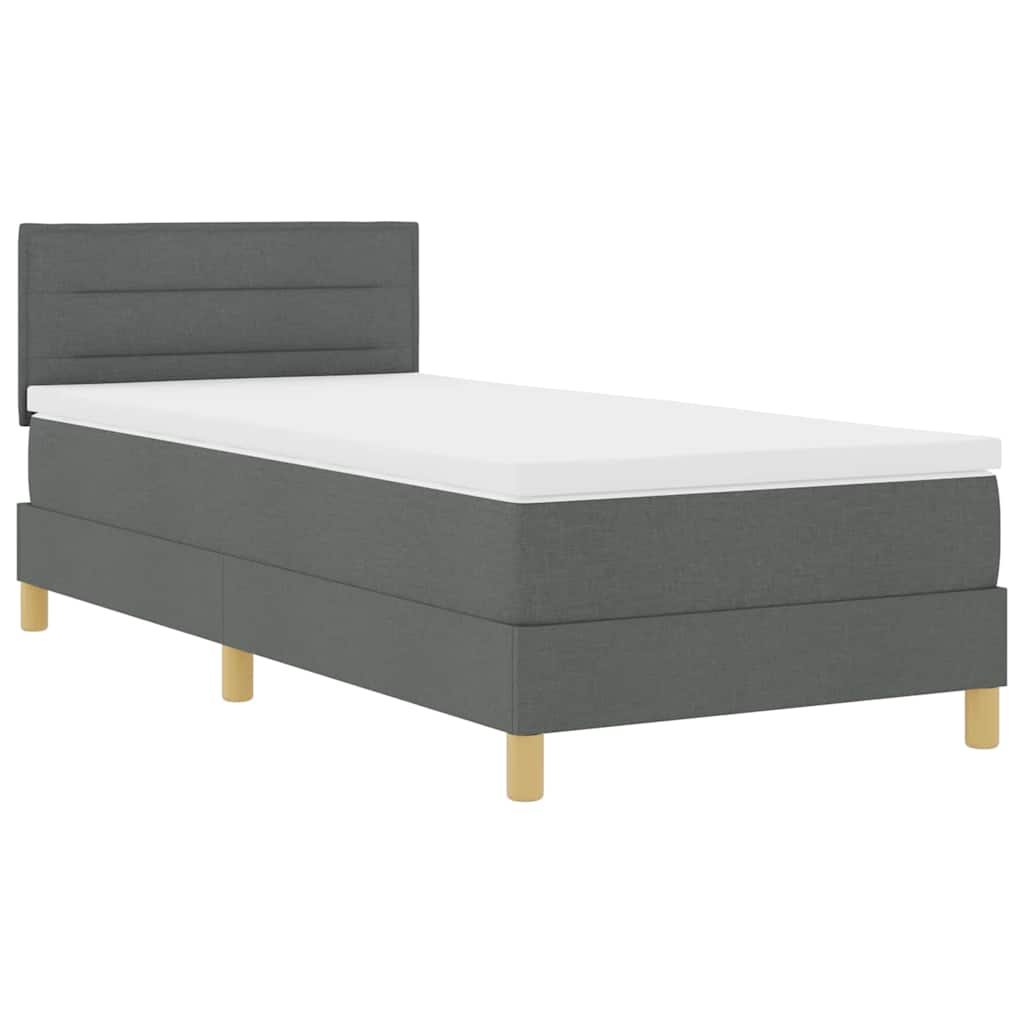 Boxspringbett mit Matratze Dunkelgrau 90 x 200 cm Stoff