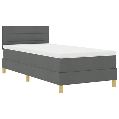 Boxspringbett mit Matratze Dunkelgrau 100 x 200 cm Stoff