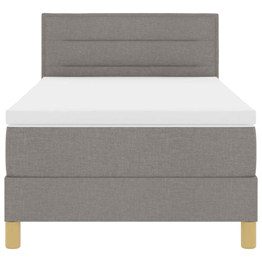 Boxspringbett mit Matratze Taupe 100 x 200 cm Stoff
