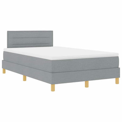 Boxspringbett mit Matratze Hellgrau 120 x 190 cm Stoff
