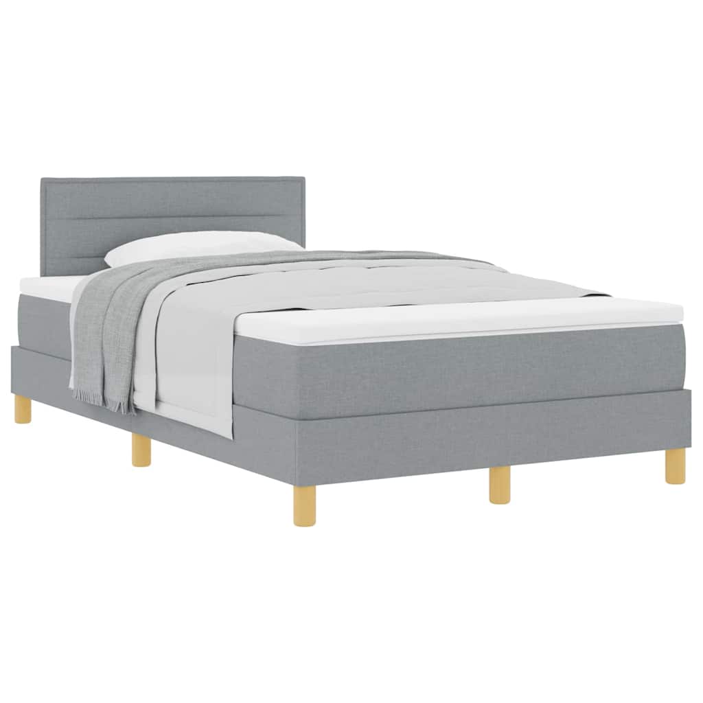 Boxspringbett mit Matratze Hellgrau 120 x 190 cm Stoff