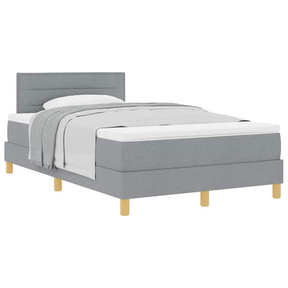 Boxspringbett mit Matratze Hellgrau 120 x 190 cm Stoff