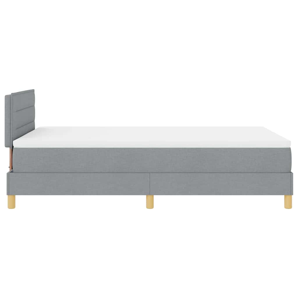 Boxspringbett mit Matratze Hellgrau 120 x 190 cm Stoff