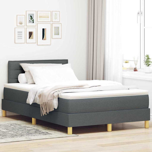 Boxspringbett mit Matratze Dunkelgrau 120 x 190 cm Stoff