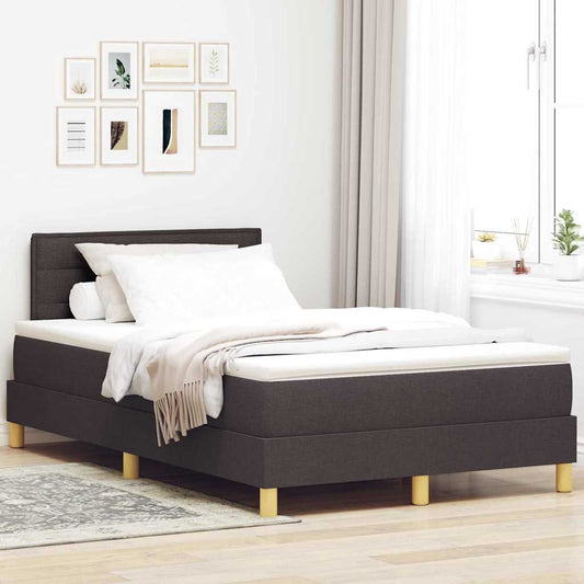 Boxspringbett mit Matratze Dunkelbraun 120 x 190 cm Stoff