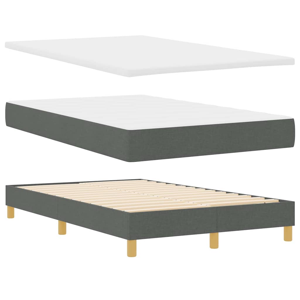 Boxspringbett mit Matratze Dunkelgrau 120 x 200 cm Stoff