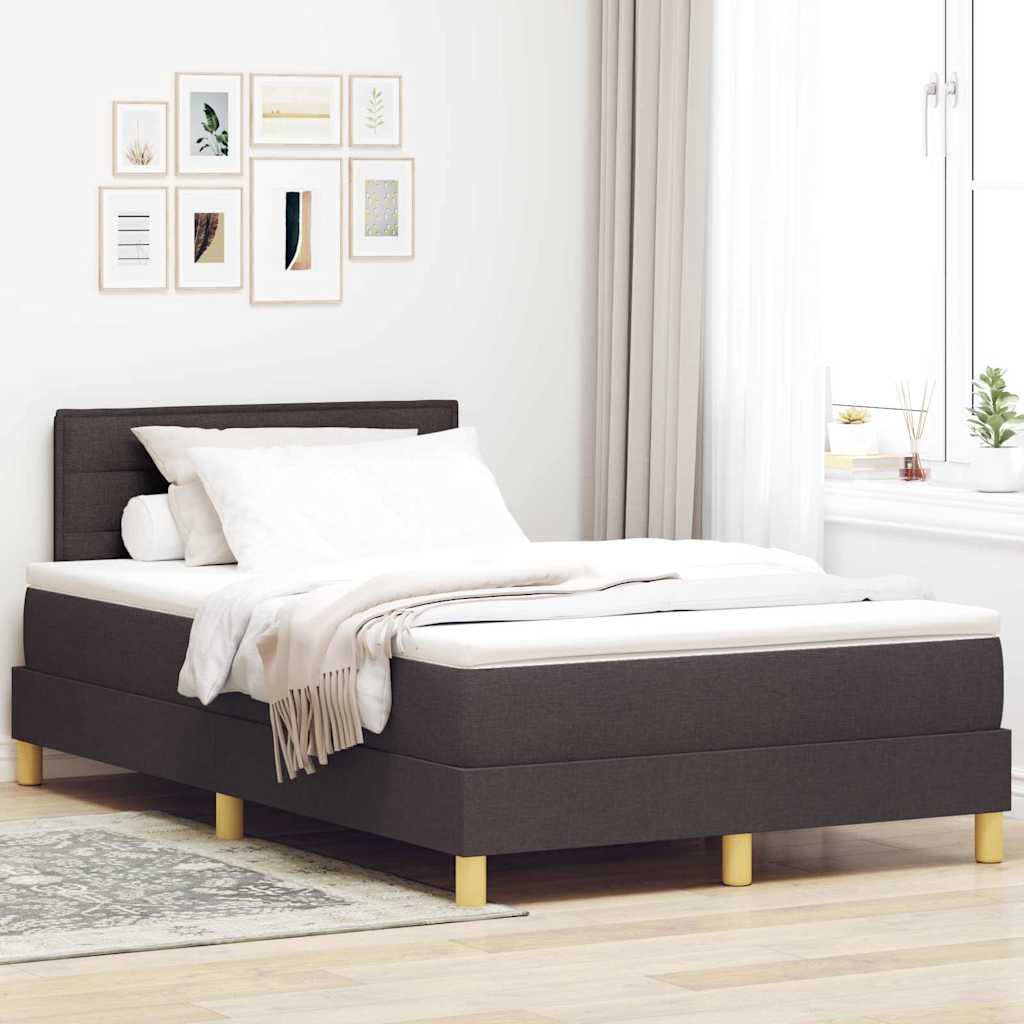 Boxspringbett mit Matratze Dunkelbraun 120 x 200 cm Stoff