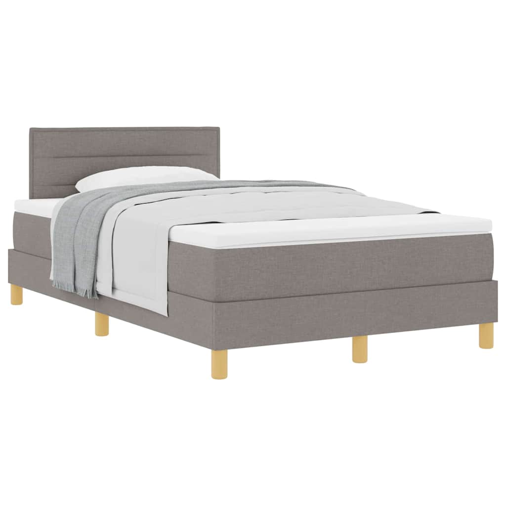 Boxspringbett mit Matratze Taupe 120 x 200 cm Stoff