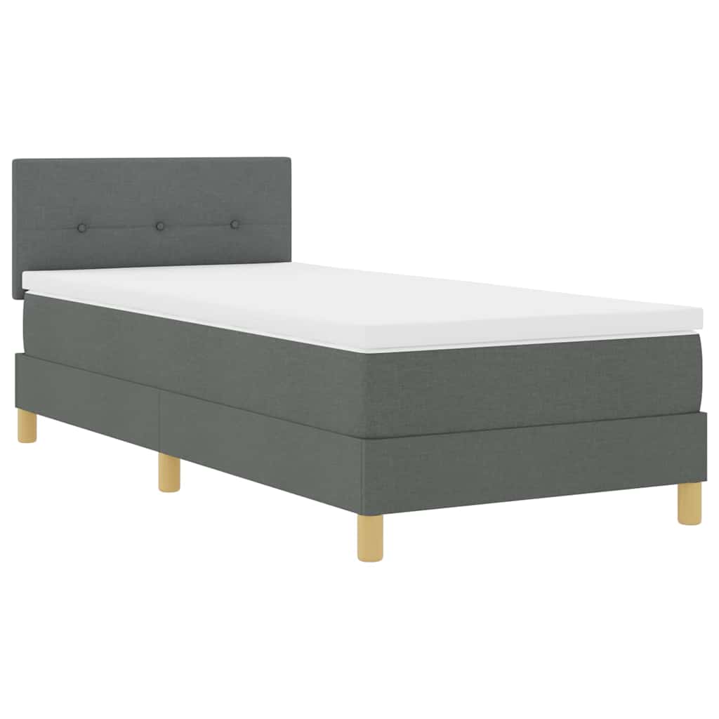 Boxspringbett mit Matratze Dunkelgrau 90 x 200 cm Stoff