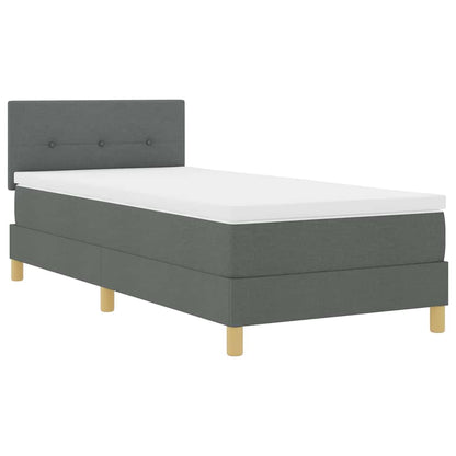 Boxspringbett mit Matratze Dunkelgrau 90 x 200 cm Stoff