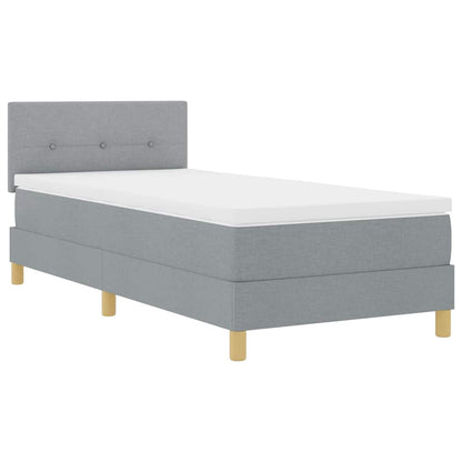 Boxspringbett mit Matratze Hellgrau 100 x 200 cm Stoff