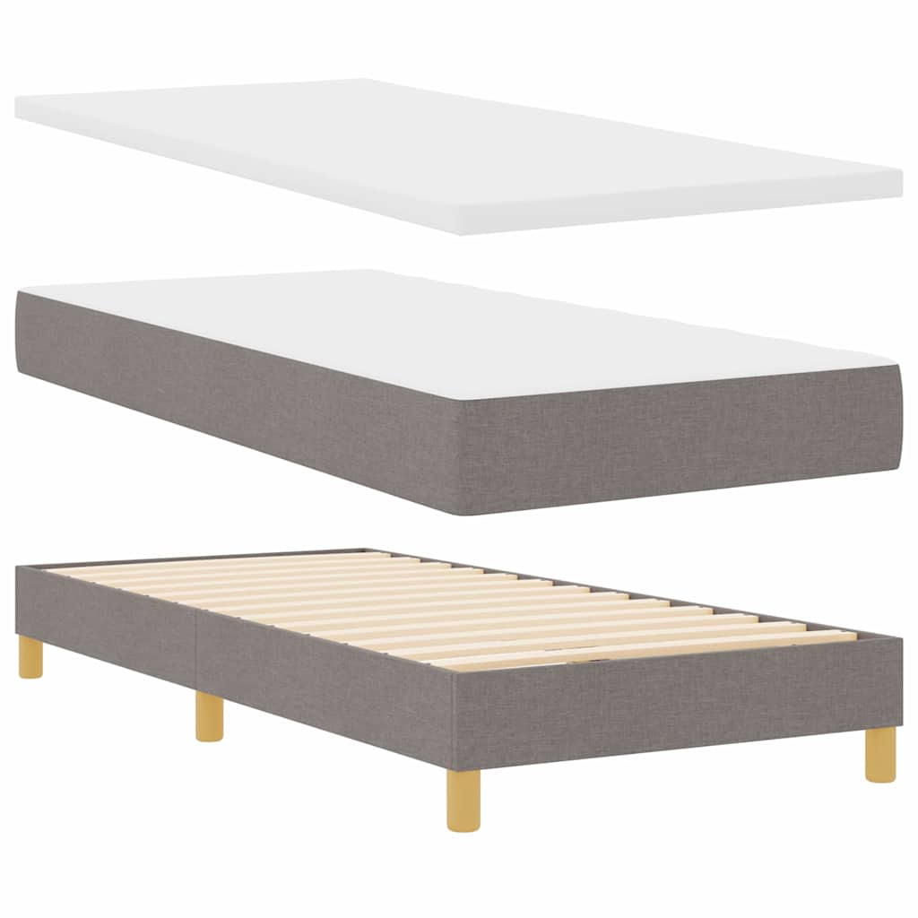 Boxspringbett mit Matratze Taupe 100 x 200 cm Stoff