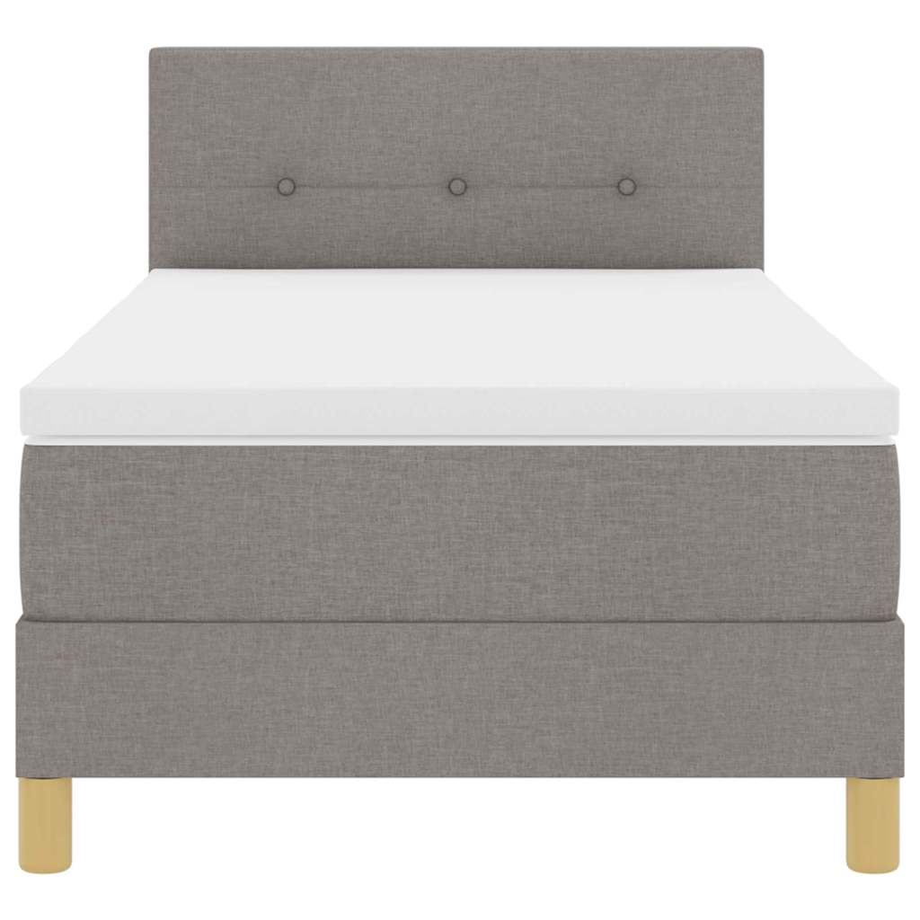 Boxspringbett mit Matratze Taupe 100 x 200 cm Stoff
