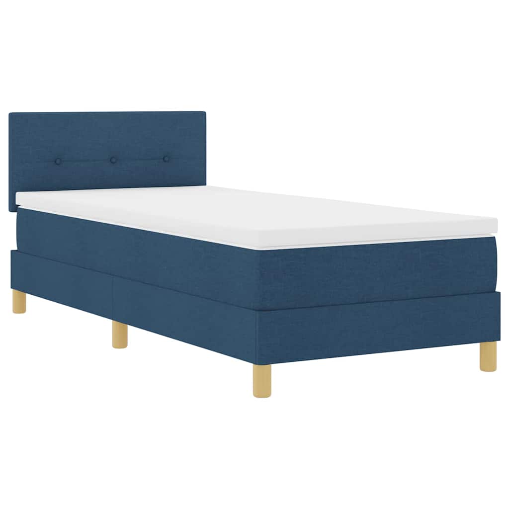 Boxspringbett mit Matratze mit Matratze Blau 100 x 200 cm Stoff
