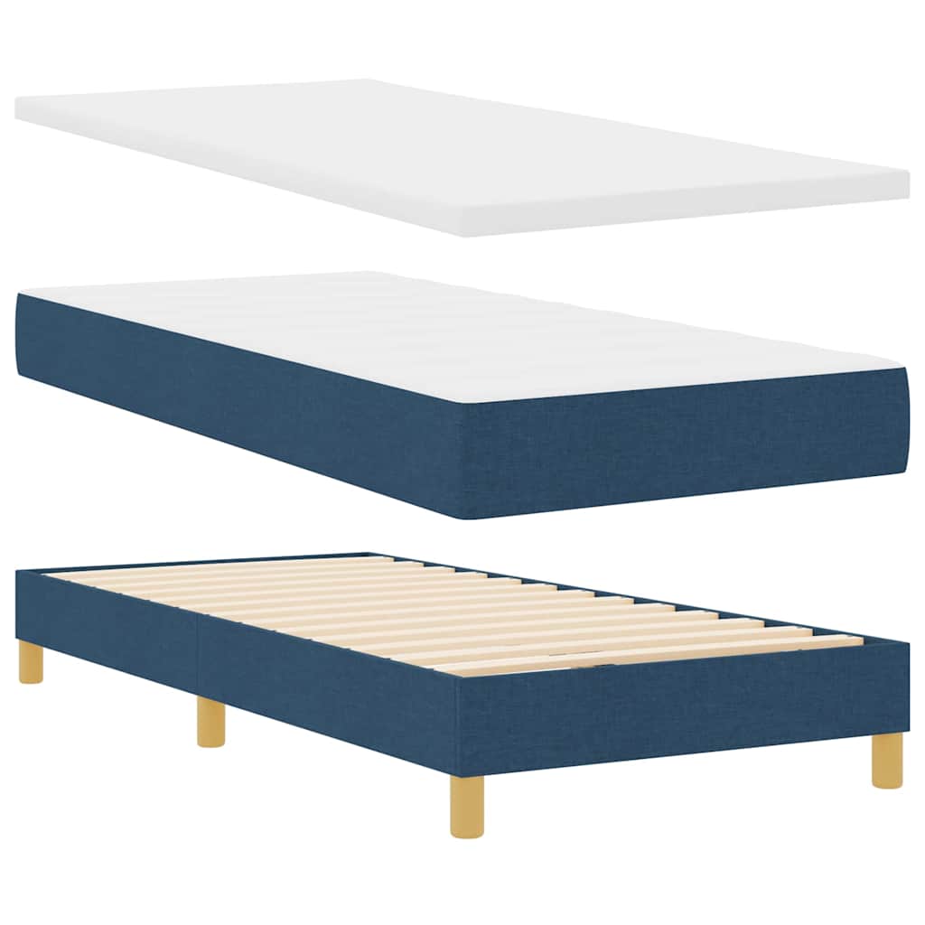 Boxspringbett mit Matratze mit Matratze Blau 100 x 200 cm Stoff