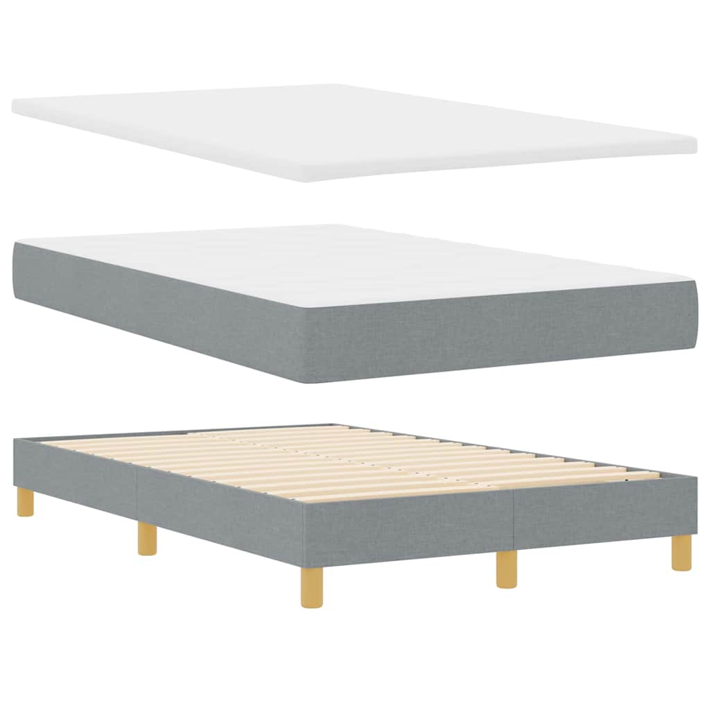 Boxspringbett mit Matratze Hellgrau 120 x 190 cm Stoff