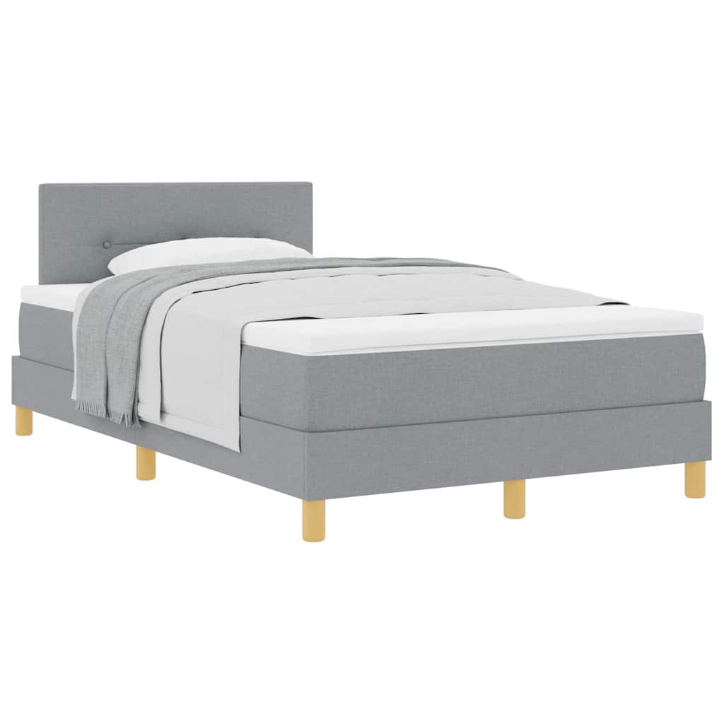 Boxspringbett mit Matratze Hellgrau 120 x 190 cm Stoff