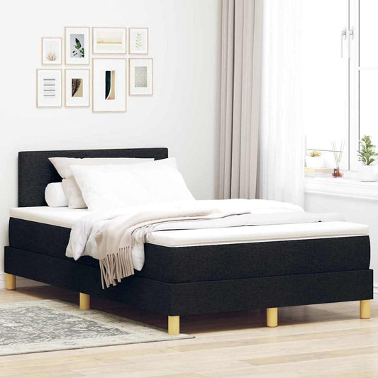 Boxspringbett mit Matratze Schwarz 120 x 190 cm Stoff