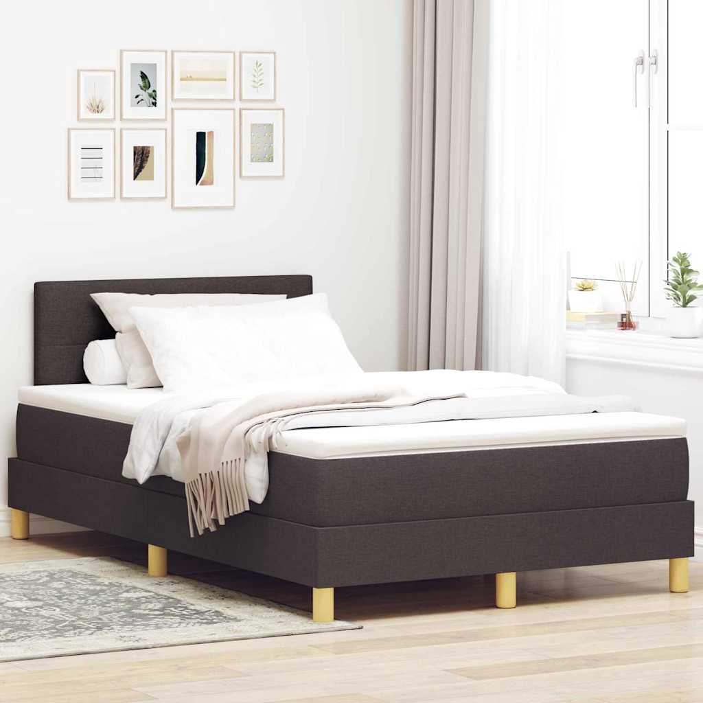 Boxspringbett mit Matratze Dunkelbraun 120 x 190 cm Stoff