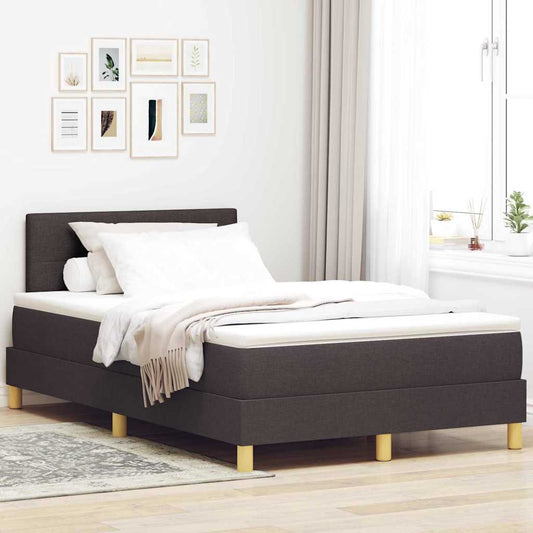 Boxspringbett mit Matratze Dunkelbraun 120 x 190 cm Stoff