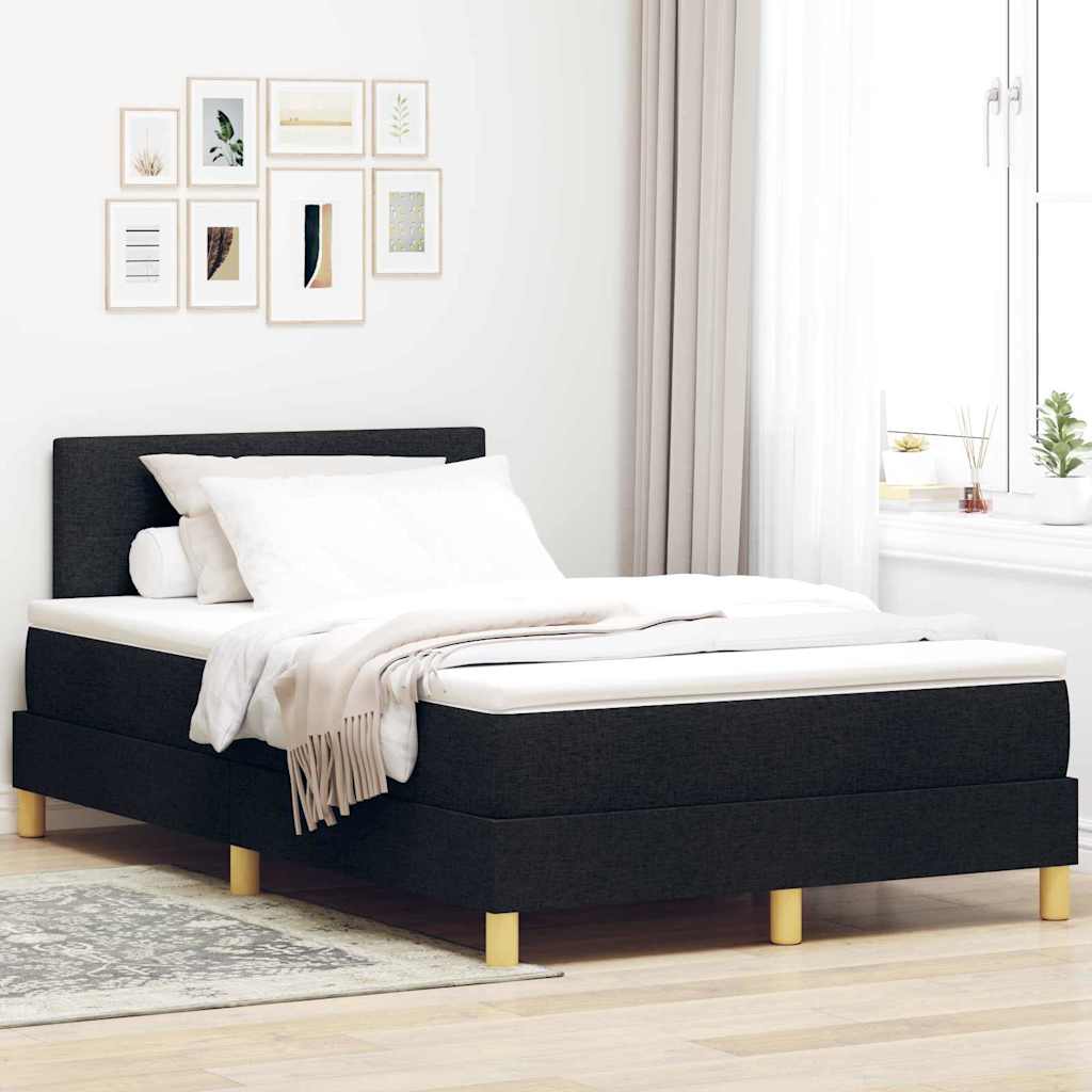 Boxspringbett mit Matratze Schwarz 120 x 200 cm Stoff