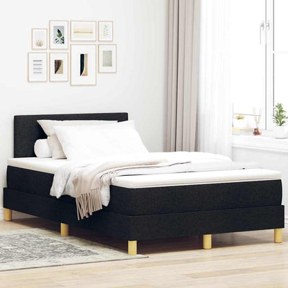 Boxspringbett mit Matratze Schwarz 120 x 200 cm Stoff
