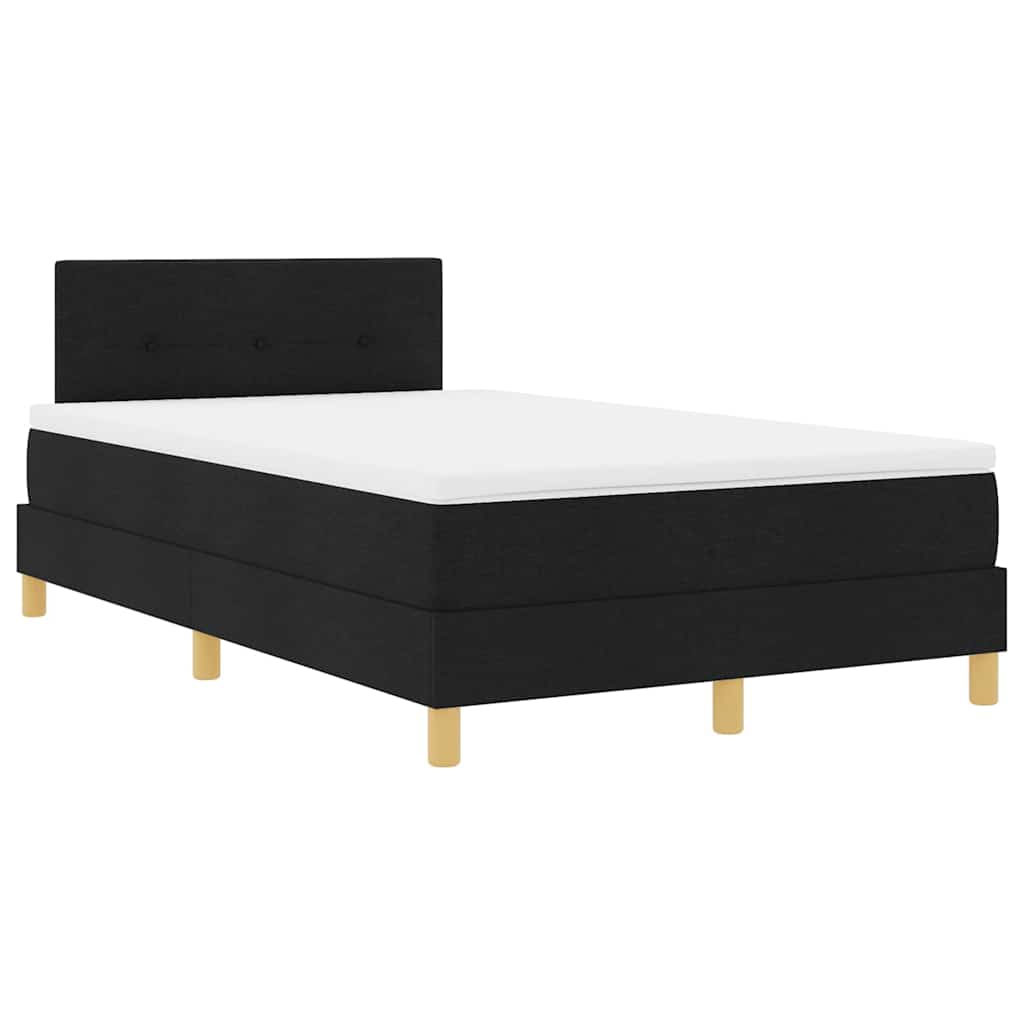 Boxspringbett mit Matratze Schwarz 120 x 200 cm Stoff