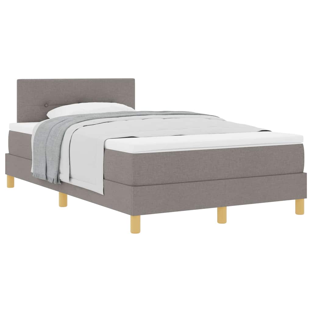 Boxspringbett mit Matratze Taupe 120 x 200 cm Stoff