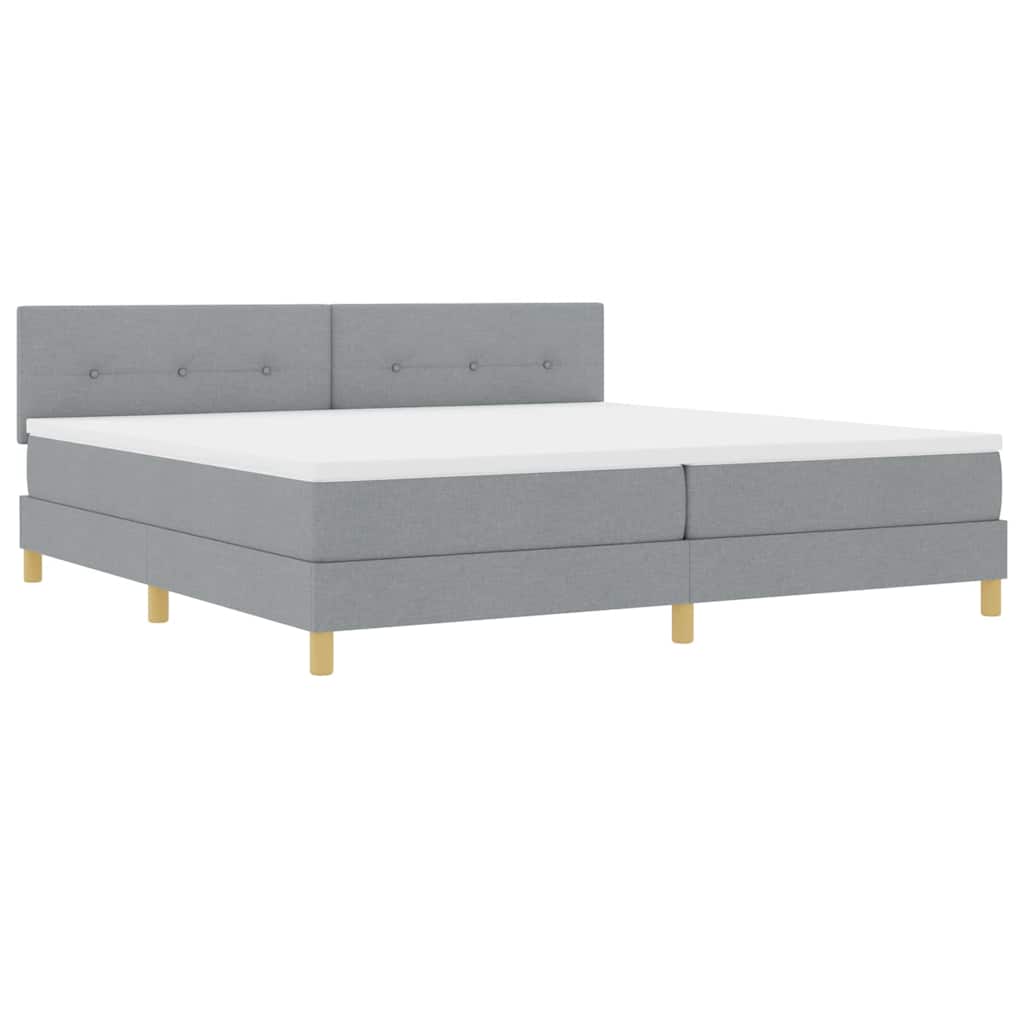 Boxspringbett mit Matratze Hellgrau 200 x 200 cm Stoff