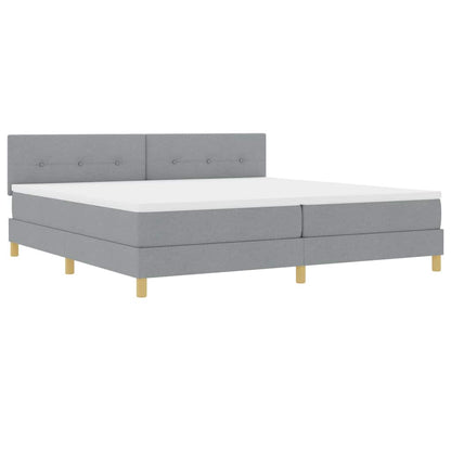 Boxspringbett mit Matratze Hellgrau 200 x 200 cm Stoff