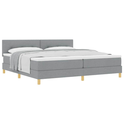 Boxspringbett mit Matratze Hellgrau 200 x 200 cm Stoff