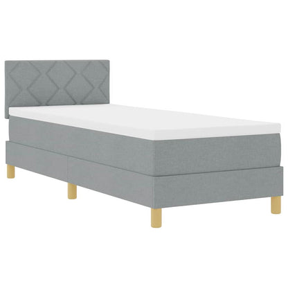 Boxspringbett mit Matratze Hellgrau 80 x 200 cm Stoff