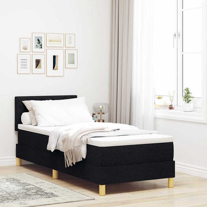 Boxspringbett mit Matratze Schwarz 80 x 200 cm Stoff